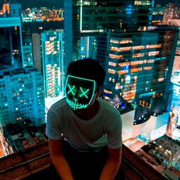Obrázek z Děsivá svítící maska - zelená 