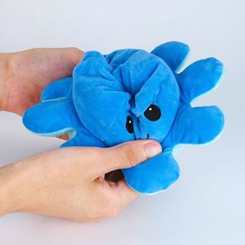 Obrázek Oboustranný plyšák - chobotnice modrá/tyrkysová