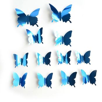 Obrázek z Zrcadlový motýl 12 ks - modrý 