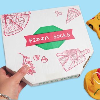Obrázek z Sada 4 párů ponožek - pizza 