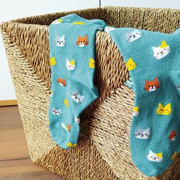 Obrázek z Ponožky s kočičkami - modré 