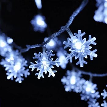 Obrázek z Světelný řetěz sněhové vločky - studené světlo 