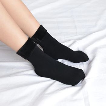 Obrázek Hřejivé ponožky s kožíškem - černé