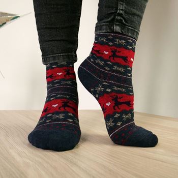 Obrázek Vánoční ponožky s norským vzorem - modré