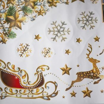 Obrázek z Vánoční nálepky na okno - zlaté ozdoby 