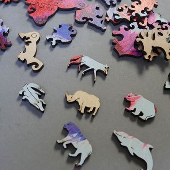 Obrázek z Dřevěné zvířecí puzzle - vlk 