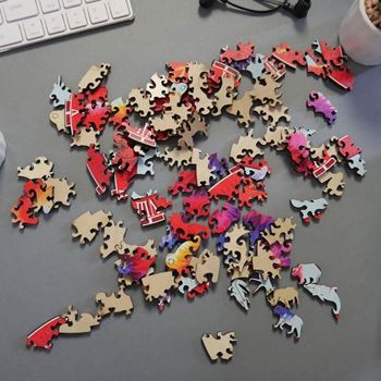 Obrázek z Dřevěné zvířecí puzzle - vlk 