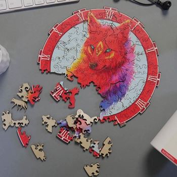 Obrázek z Dřevěné zvířecí puzzle - vlk 