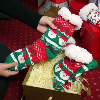 Obrázek z Vánoční hřejivé ponožky s kožíškem - Santa Claus 