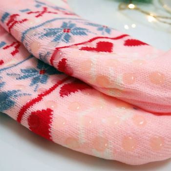 Obrázek z Vánoční hřejivé ponožky s kožíškem - sváteční ornamenty 
