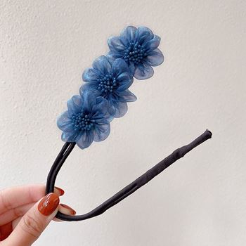 Obrázek z Spona do vlasů květiny - modrá 