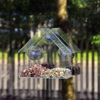 Obrázek z Průhledné krmítko pro ptáky na okno 
