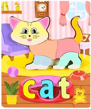 Obrázek Anglické puzzle pro nejmenší - kočička