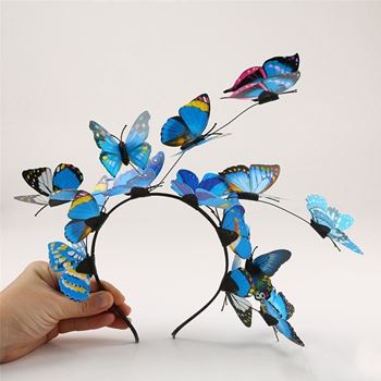 Obrázek z Čelenka s motýlky - modrá 