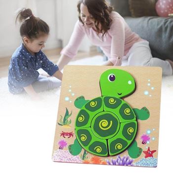 Obrázek z Dřevěné puzzle pro nejmenší - želva 