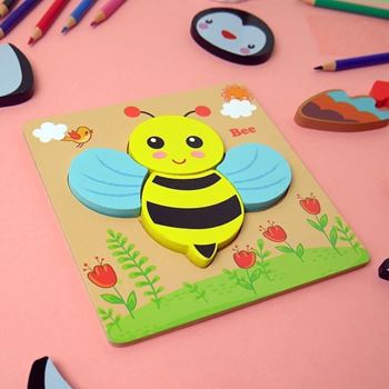 Obrázek z Dřevěné puzzle pro nejmenší - včelka 
