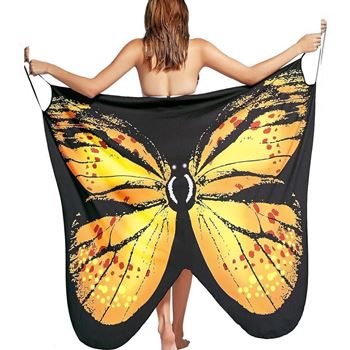 Obrázek z Plážové šaty - motýlí křídla XS-M - žluté 