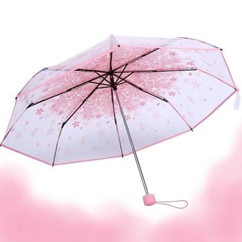 Obrázek z Průhledný deštník - květiny 