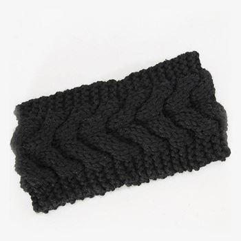 Obrázek Zimní pletená čelenka - černá
