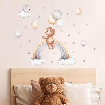 Obrázek Samolepky na zeď - medvídek s balónky