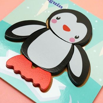Obrázek z Dřevěné puzzle pro nejmenší - tučňák 