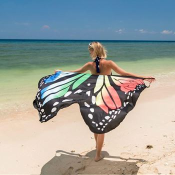 Obrázek z Plážové šaty - motýlí křídla XS-M - duhové 