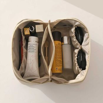 Obrázek Kosmetická taštička s přihrádkami - krémová