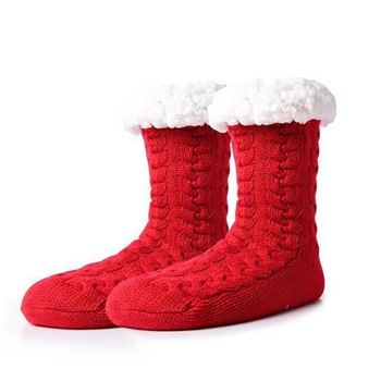Obrázek Teplé pletené ponožky - červené