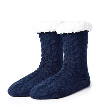 Obrázek Teplé pletené ponožky - modré