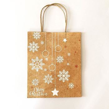Obrázek z Vánoční taška - sněhové vločky - velikost S  