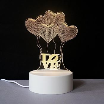 Obrázek z Dekorativní 3D lampa - srdíčka 