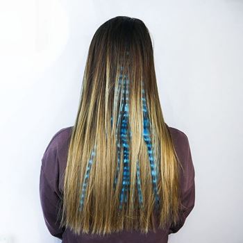 Obrázek z Barevný příčesek do vlasů - modrý 