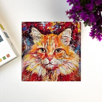 Obrázek z Dřevěné kočičí puzzle - zrzavá kočka 