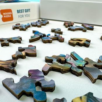 Obrázek z Dřevěné kočičí puzzle - zrzavá kočka 