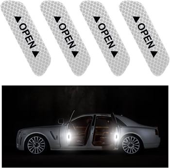 Obrázek Reflexní samolepky na auto 4 ks - bílé