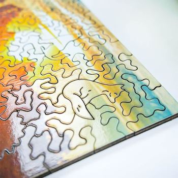 Obrázek z Dřevěné puzzle s nepravidelnými tvary - pole slunečnic 