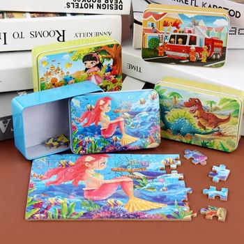 Obrázek z Dětské puzzle v plechové krabičce - mořská panna 