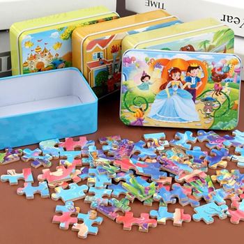 Obrázek z Dětské puzzle v plechové krabičce - království 