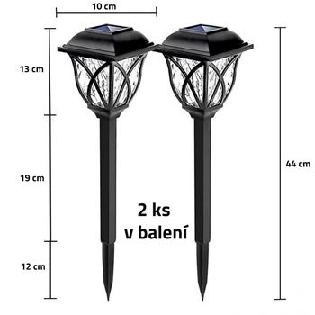 Obrázek z 2 ks LED solární lampa 