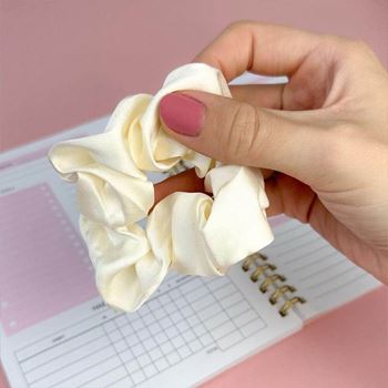 Obrázek Látková gumička do vlasů - krémová