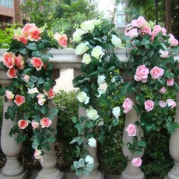 Obrázek z Umělá převislá květina 90 cm - bílá 