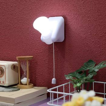 Obrázek z Nástěnná LED lampička k posteli se šňůrkovým vypínačem 