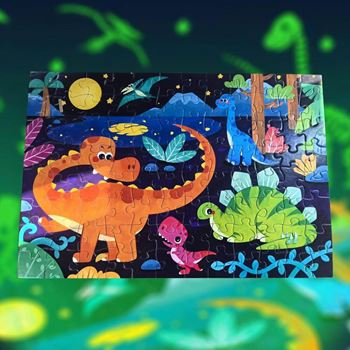 Obrázek z Dětské puzzle svítící ve tmě 96 dílků - dinosauři 