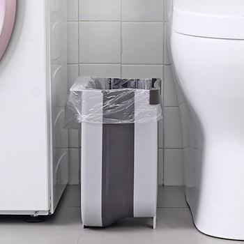 Obrázek z Skládací závěsný koš na dvířka - bílo-šedý 