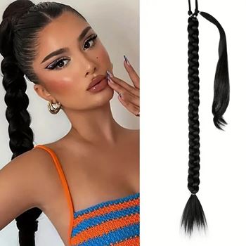 Obrázek z Příčesek do vlasů cop 85 cm - černý 