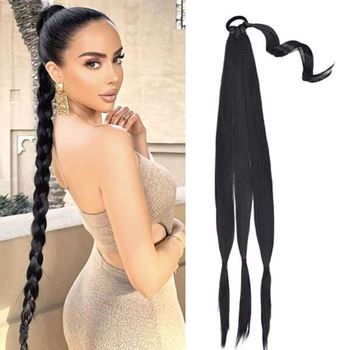 Obrázek Příčesek do vlasů cop 85 cm - černý