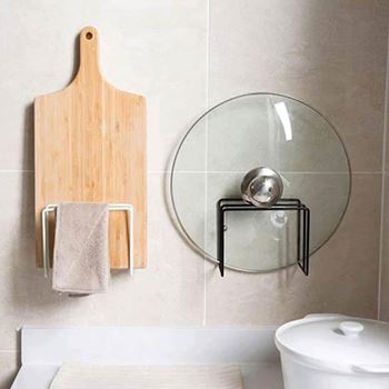 Obrázek z Nalepovací držák na prkénka a pokličky, 2 přihrádky 