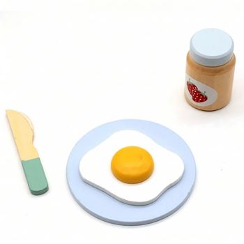 Obrázek z Dřevěný snídaňový set na hraní 9 ks 