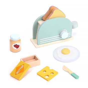 Obrázek z Dřevěný snídaňový set na hraní 9 ks 