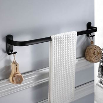 Obrázek z Kovový nalepovací věšák na ručník, s háčky 